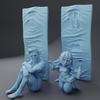 Bernadette and Ascii Beachtowel Diorama - 75mm Collector Scale (Twin Goddess)