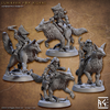 Lurikeens Fox Riders A-D Set (30mm Base, mit allen Händen)