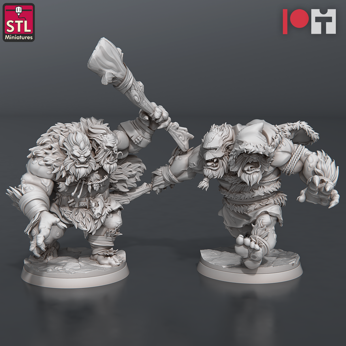 Two-Headed Trolls - Set (STL Miniatures) – Pasch Spiele